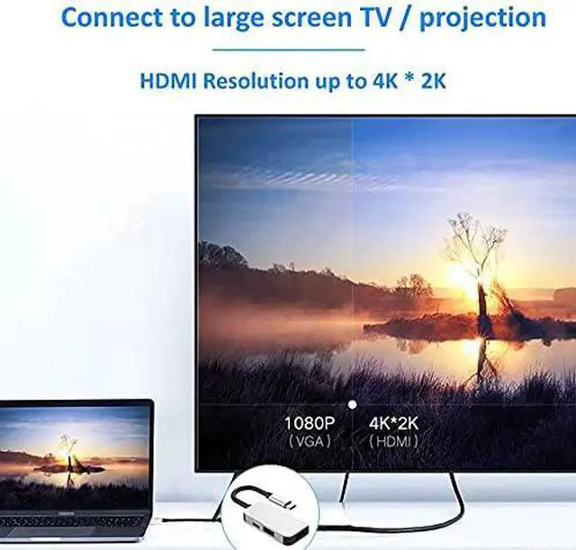 Alt view image 5 of 7 - USB Type C 3.1 to -Compatible USB 3.0 Dock Hub 3 in 1 USB C Adapter 4K Video PD Charge Converter