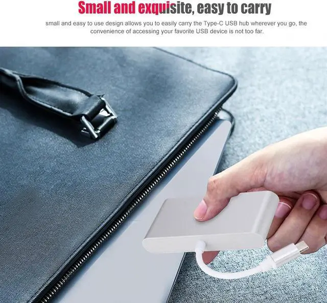 Alt view image 4 of 7 - Type C to USB Adapter, 4K HD Type C Hub USB3.0/RJ45/HDMI/PD Professional Portable for Home for Business for Travel Use for Office