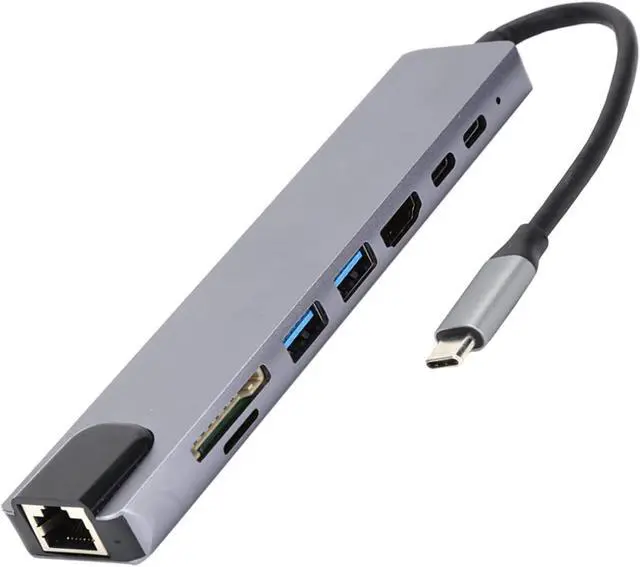 Alt view image 7 of 7 - 8in1 Hub TypeC to HDMI RJ45 PD USB Docking Station TypeC Hub Splitter Converter Adapter Multiport Adapter Compatible