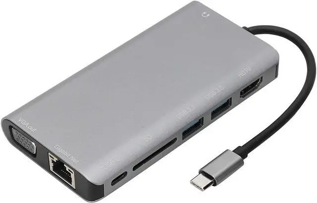 Alt view image 2 of 7 - EBTOOLS TypeC Docking Station, Portable TypeC to Rj45 VGA USB3.0 SD HDTV PD Interface Hub Converter for PC