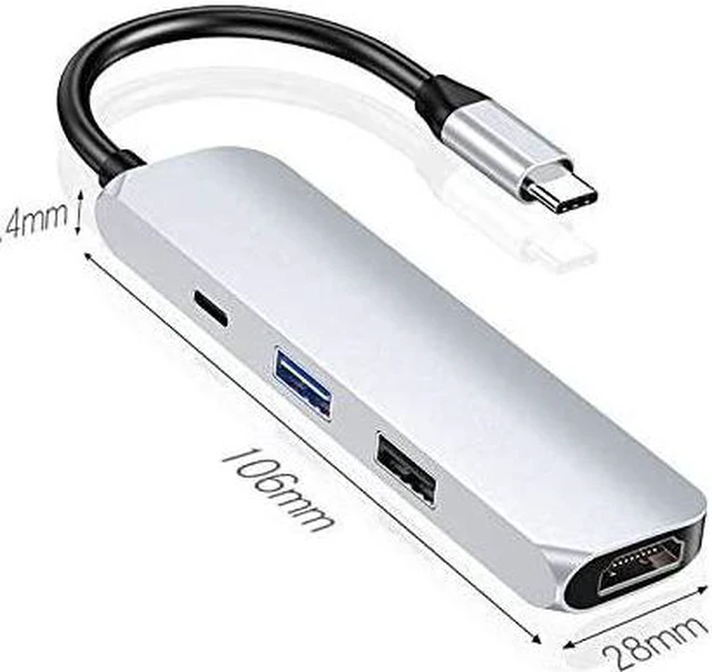 Alt view image 2 of 6 - USB C Hub Tipo C Hub USB 3.0 Porta PD Adaptador de Alimentacao USB-C Divisor Hub