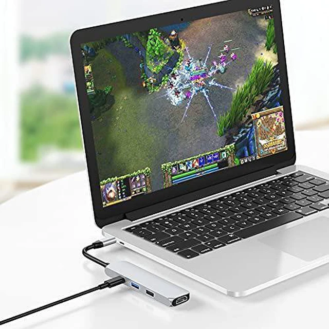 Alt view image 4 of 6 - USB C Hub Tipo C Hub USB 3.0 Porta PD Adaptador de Alimentacao USB-C Divisor Hub
