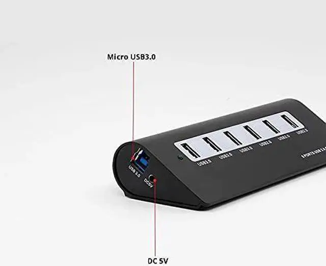 Alt view image 3 of 5 - 6 Port USB3.0 HUB One Point Six USB2.0/3.0 Docking Station Card Computer Notebook U Disk Multi-Port Splitter (Color : White)