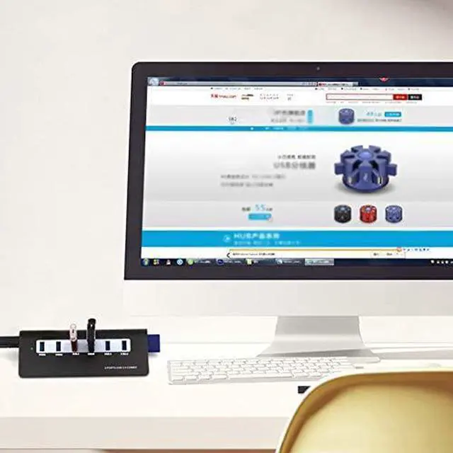 Alt view image 4 of 5 - 6 Port USB3.0 HUB One Point Six USB2.0/3.0 Docking Station Card Computer Notebook U Disk Multi-Port Splitter (Color : White)