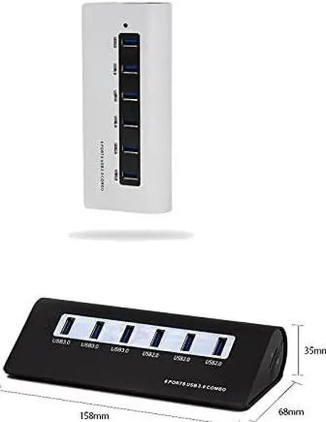 Alt view image 2 of 5 - 6 Port USB3.0 HUB One Point Six USB2.0/3.0 Docking Station Card Computer Notebook U Disk Multi-Port Splitter (Color : White)
