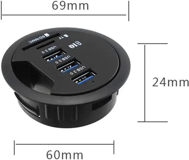 Alt view image 2 of 5 - USB Hub 3 0 for Laptop PC Card Reader USB Power Supply USB Splitter USB Dock Portable