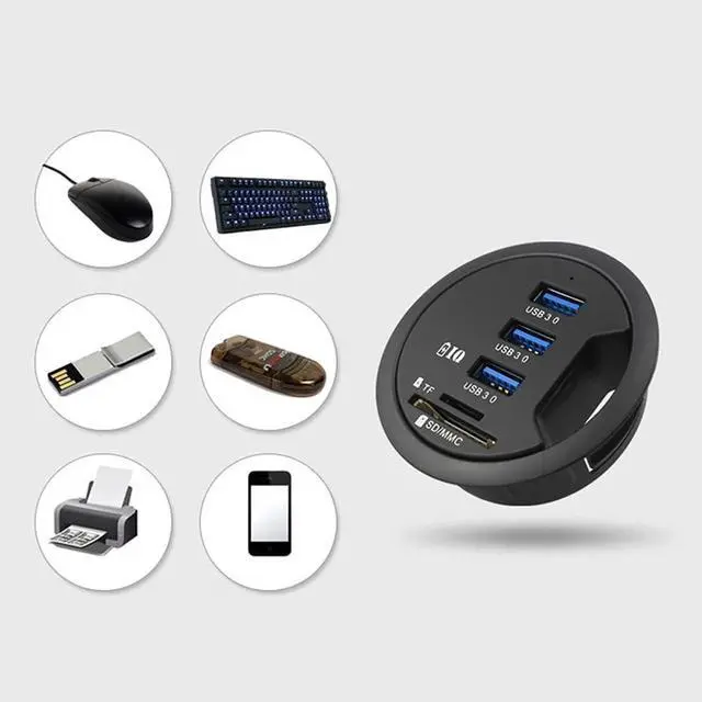 Alt view image 3 of 5 - USB Hub 3 0 for Laptop PC Card Reader USB Power Supply USB Splitter USB Dock Portable