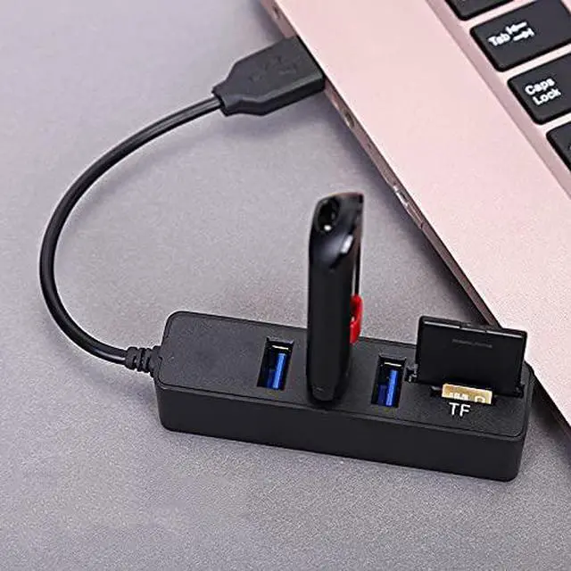 Alt view image 3 of 5 - Type C HUB Card Reader 2 in 1 Type-C OTG USB 2.0 Hub Splitter Combo 3-Port SD/TF Card Reader USB 2.0 Hub Splitter 2.0 Multi USB (Color : Black)