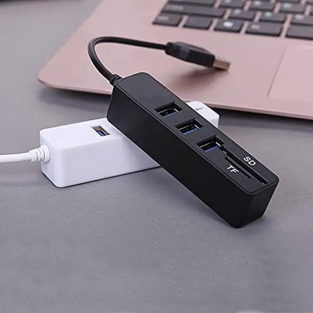 Alt view image 4 of 5 - Type C HUB Card Reader 2 in 1 Type-C OTG USB 2.0 Hub Splitter Combo 3-Port SD/TF Card Reader USB 2.0 Hub Splitter 2.0 Multi USB (Color : Black)