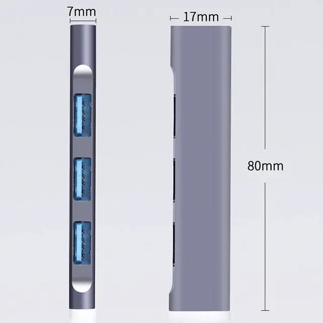 Alt view image 2 of 6 - 4 Port Type-C/USB Hub USB3.0 USB Splitter OTG Adapter Hub USB Power Adapter Splitter USBC Hub for Mouse Keyboard U Disk (Color : Type-c Interface) (Type)