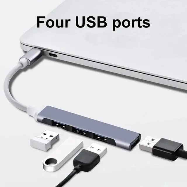 Alt view image 5 of 6 - 4 Port Type-C/USB Hub USB3.0 USB Splitter OTG Adapter Hub USB Power Adapter Splitter USBC Hub for Mouse Keyboard U Disk (Color : Type-c Interface) (Type)