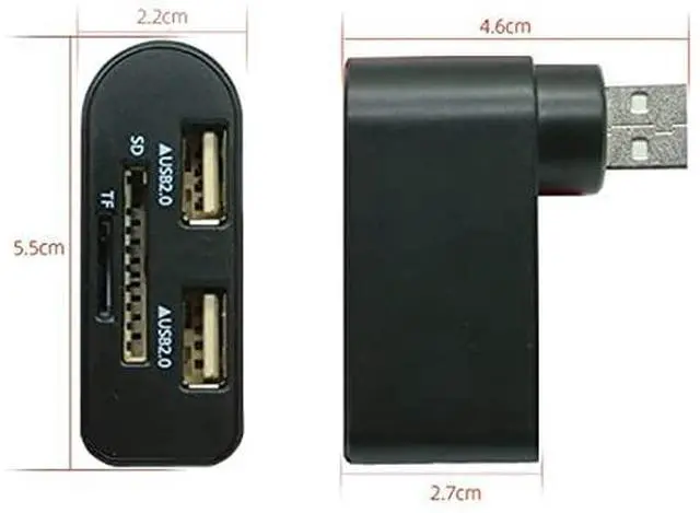 Alt view image 2 of 6 - USB Hub 2.0 SD TF Card Reader Adapter Splitter Power Interface USB Card Reader for Computer Laptop PC