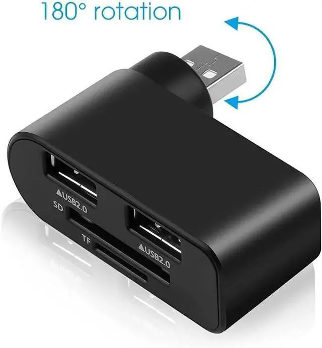 Alt view image 5 of 6 - USB Hub 2.0 SD TF Card Reader Adapter Splitter Power Interface USB Card Reader for Computer Laptop PC