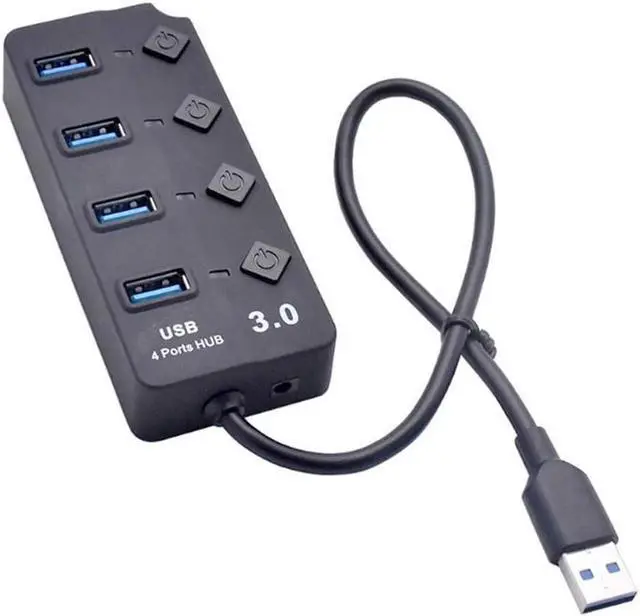 Main image of USB 3.0 Hub Splitter 4 Port High Speed Individual On/Off Switch AC Power Adapter for Laptop PC
