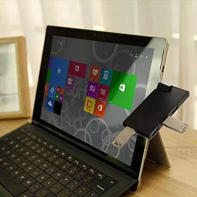 Alt view image 4 of 7 - 180 Degree Rotation USB 3.0 HUB Super Speed External 4 Port USB Splitter Port Air Laptop PC Computer USB Hub (Color : White) (Black)