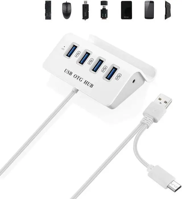 Alt view image 6 of 6 - Multifunctional 4-Port USB 3.0 Hubs with Tablet Stand Holder Type-C USB Hub Power Supply Adpter Splitter for PC Laptop Computer