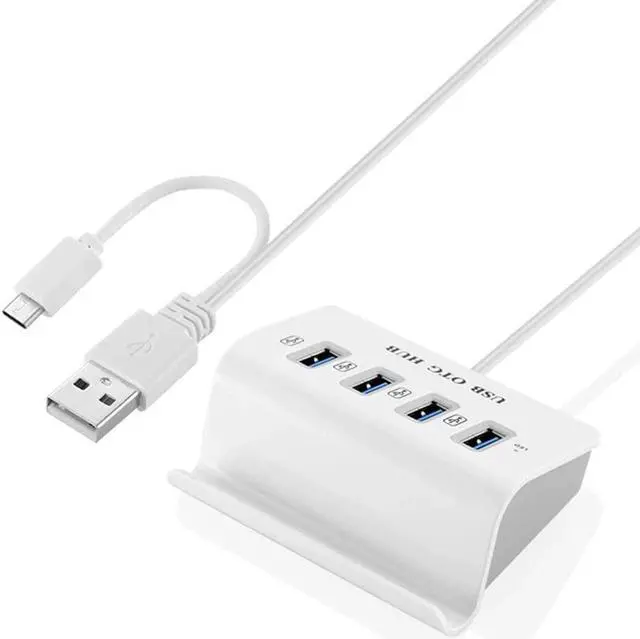 Alt view image 5 of 6 - Multifunctional 4-Port USB 3.0 Hubs with Tablet Stand Holder Type-C USB Hub Power Supply Adpter Splitter for PC Laptop Computer
