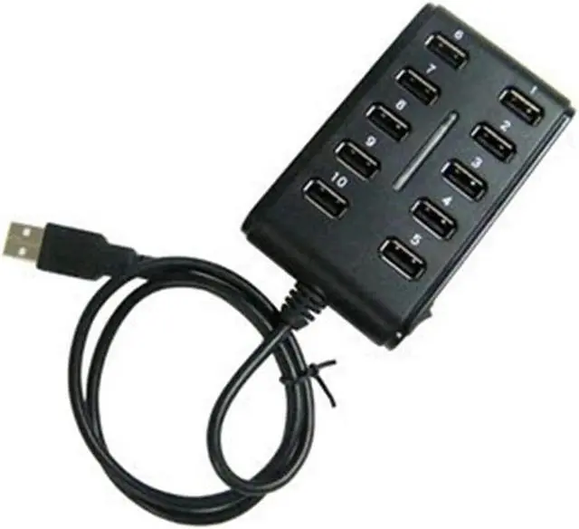 Alt view image 2 of 6 - High Speed 480 Mbps USB 2.0 Hub 10 Port Multi Personal Computer USB Hub Portable USB Splitter