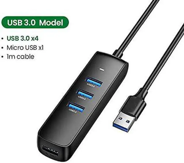 Alt view image 2 of 7 - USB HUB 3.0 Mini 4 Port USB 3.0 Splitter Micro USB Hub AdapterFour-in-one Docking Station Laptop