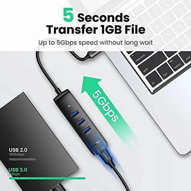 Alt view image 5 of 7 - USB HUB 3.0 Mini 4 Port USB 3.0 Splitter Micro USB Hub AdapterFour-in-one Docking Station Laptop