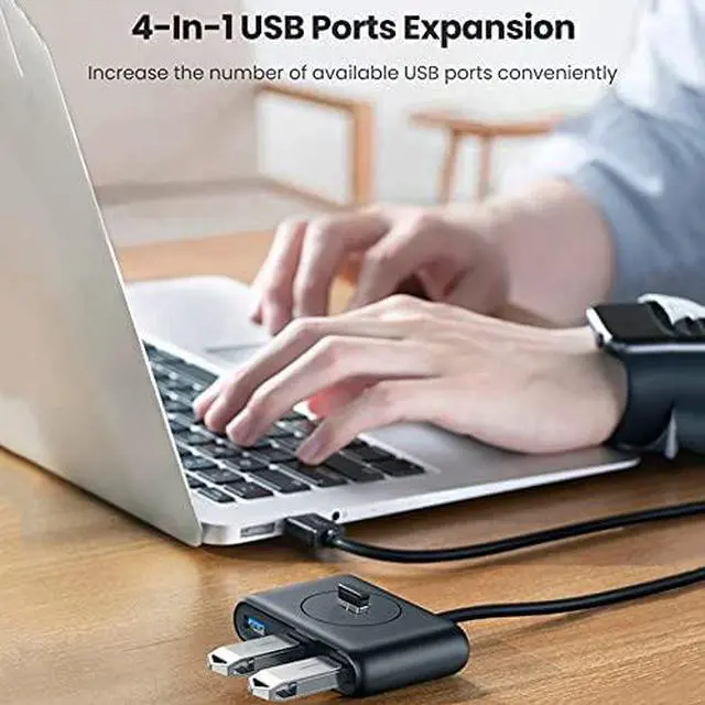 Alt view image 4 of 6 - LIUZH USB 3.0 Hub,USB Hub 4-Port USB 3.0 High-Speed USB Splitter for Hard Drives USB Flash Drive Mouse Keyboard Extend Adapter