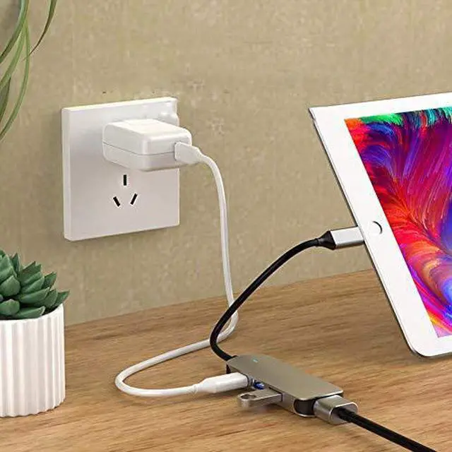 Alt view image 3 of 6 - Hub USB C Hub Adaptador 4 Em 1 para USB 3.0 Compatível para para Switch USB-C Tipo C 3.0 Divisor