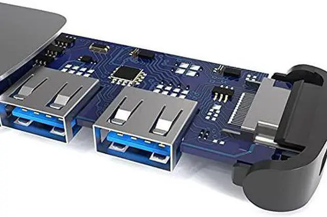 Alt view image 6 of 6 - Hub USB C Hub Adaptador 4 Em 1 para USB 3.0 Compatível para para Switch USB-C Tipo C 3.0 Divisor
