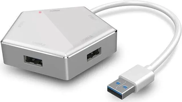 Main image of SHYPT USB Hub,Four USB 3.0 Hub with Micro External Power Hole High Speed Four Port Splitter (Color : White)