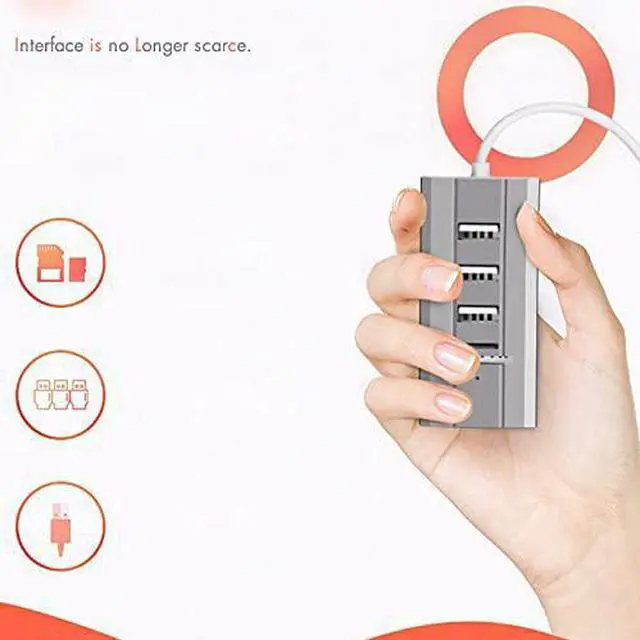 Alt view image 3 of 4 - GPPZM Multi-Port Lightweight Docking Station Practical Converter Compact Exterior Sound Card Reader Portable USB Hub