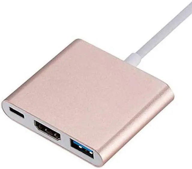 Alt view image 4 of 4 - 3 in 1 USB C Hub PD USB 3.0 Multiport Adapter USB 3.1 Type C Male to HDMI-Compatible Adapter (Color : Silver)