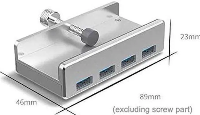Alt view image 2 of 7 - Aluminum 4 Port Multifunctional USB 3.0 Clip-Type USB C HUB for Desktop Laptop Clip Range