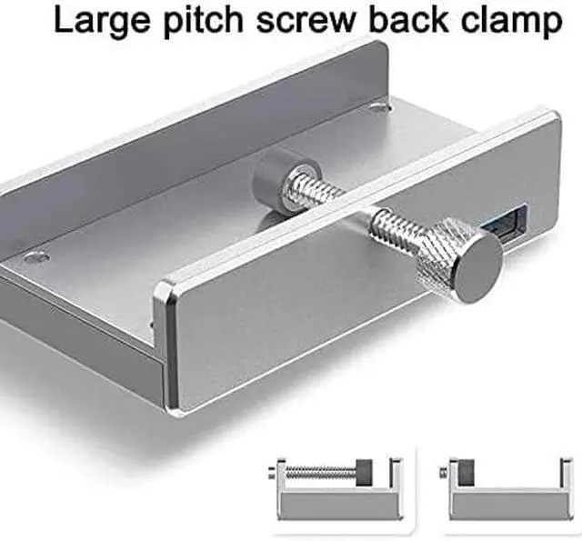 Alt view image 5 of 7 - Aluminum 4 Port Multifunctional USB 3.0 Clip-Type USB C HUB for Desktop Laptop Clip Range