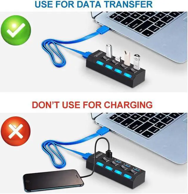 Alt view image 3 of 7 - Hubs USB 3.0 Hub USB Hub 3.0 Multi USB Splitter 3 Hab Use Power Adapter 4 Port Multiple Expander USB3 Hub with Switch for PC USB Hubs