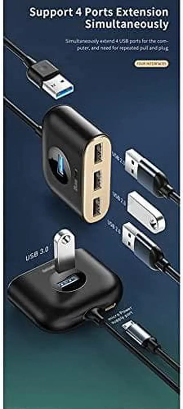 Alt view image 2 of 7 - USB HUB USB 3.0 USB C HUB USB Type C HUB USB 2.0 Adapter with Micro USB for Computer USB Splitter