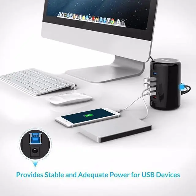 Alt view image 2 of 4 - Hubs USB 3.0 HUB with Power Adapter Fast Charger Hub Desk Splitter Rj45 Ethernet Expander Computer Accessories for Pro USB Hubs