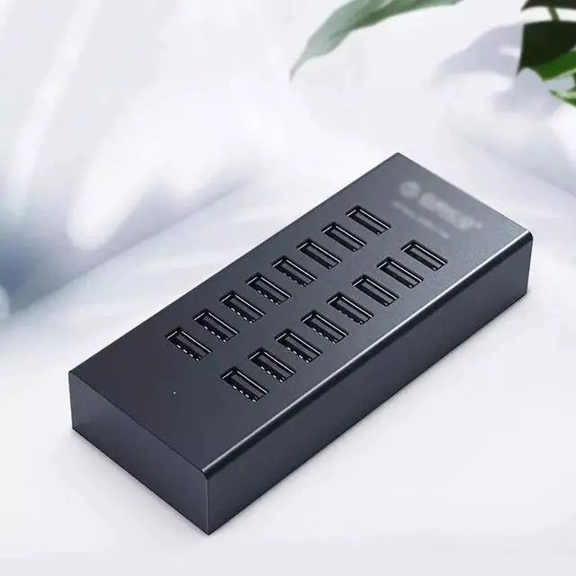 Main image of 16 Port USB2.0 Hub with 12V2A Power Adapter 3.3Ft / 1M Data Cable for MacBook Air Laptop PC Tablet