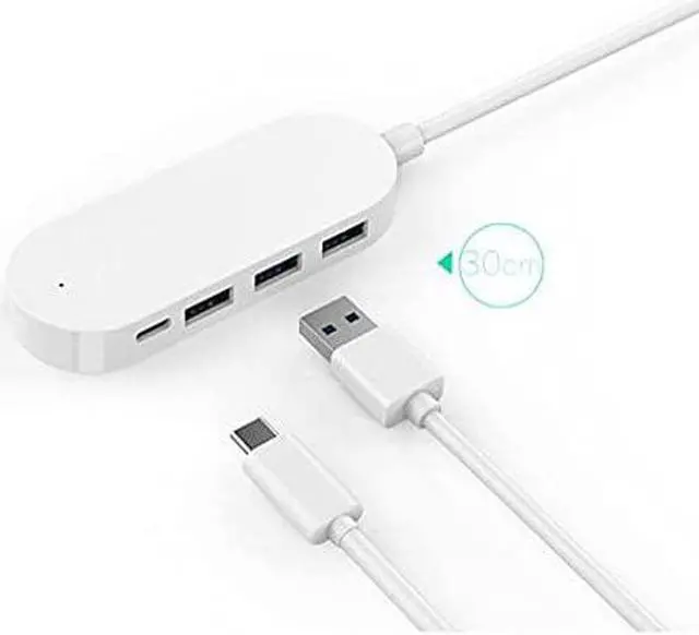 Alt view image 4 of 4 - USB Hub One for Four Multi-Port Hub,Type-c to USB3.0 Splitter for Hub Extension USB-c Converter (Color : Black) (White)