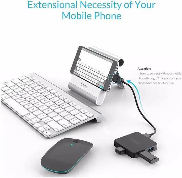 Alt view image 6 of 7 - Super Speed 4 Port USB HUB 3.0 Portable OTG HUB USB Splitter with Micro B Power Port for Laptop PC Tablet