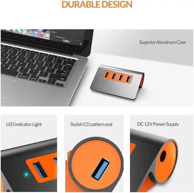 Alt view image 6 of 6 - Multi-Interface Converter,USB3.1 Gen2 Hub Aluminum USB Hub PC Splitter 10Gbps Super Speed