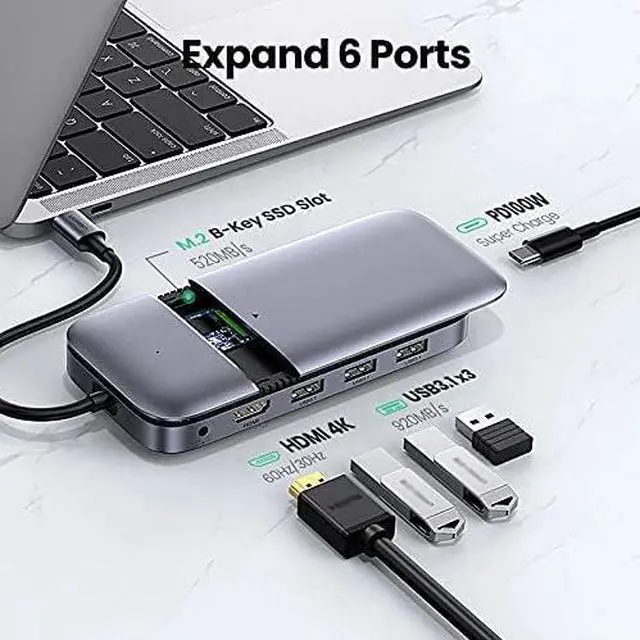 Alt view image 4 of 5 - USB C HUB USB Type C 3.1 to M.2 B-Key HDMI 4K 60Hz USB 3.1 10Gbps USB C HDMI HUB Splitter