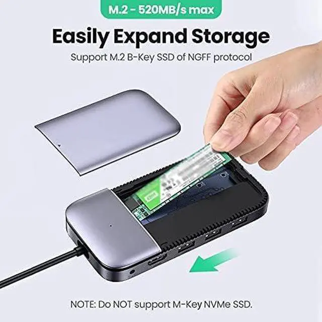 Alt view image 5 of 5 - USB C HUB USB Type C 3.1 to M.2 B-Key HDMI 4K 60Hz USB 3.1 10Gbps USB C HDMI HUB Splitter