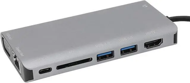 Alt view image 3 of 7 - EBTOOLS TypeC Docking Station, Portable TypeC to Rj45 VGA USB3.0 SD HDTV PD Interface Hub Converter for PC