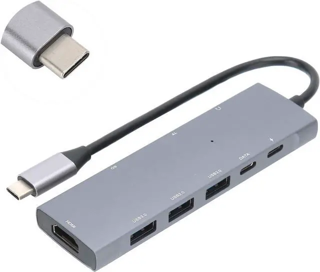 Alt view image 7 of 7 - 9 in 1 Type-C Adapter with 3PCS USB 3.0 Ports, Multiport Hub HDMI 3.5mm Audio Memory Card Docking Station, Convenient to Use, Suitable for TypeC Phones and Computers.