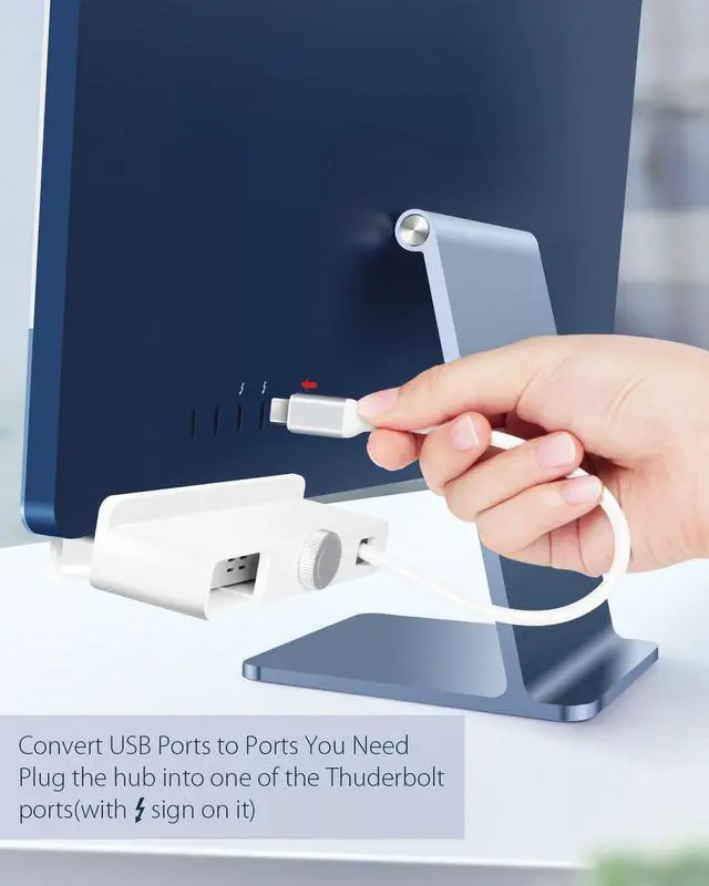 Alt view image 5 of 6 - TWOPAN USB C Hub Multiport Adapter for iMac, 6 in 1 USB C to USB Adapter iMac 2021, USB Hub for Laptop, iMac 24 inch 2021, USB Splitter with USB 3.0 Port, Micro/SD Card Readers & Multi Colored Panels