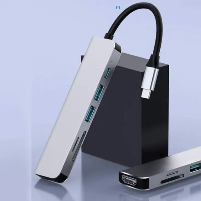 Alt view image 6 of 7 - PGNEX Adapter 6 in 1 C to 3.0, USB-C Type C 3.0 Splitter C HUB, Design(Style One)