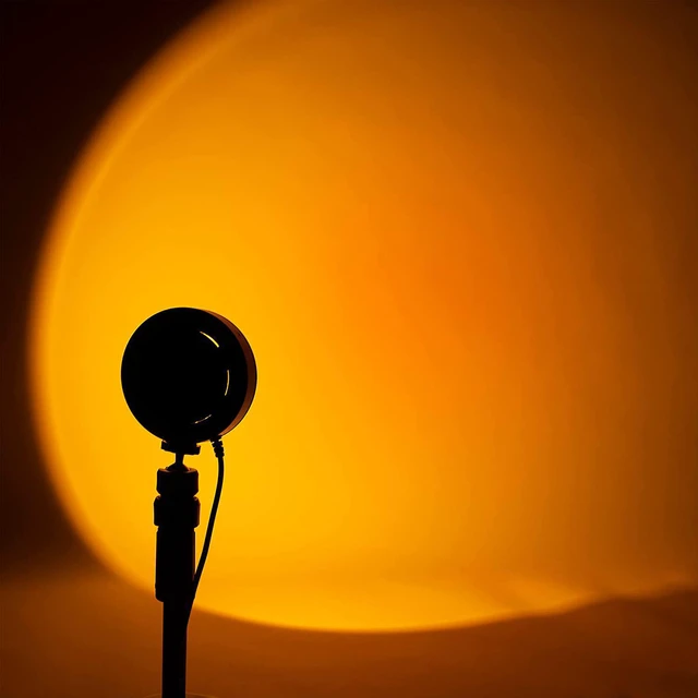 Main image of Truu Design 360-Degree Rotation Projector Sunset Lamp for Golden Hour Light Bedroom Aesthetic with USB Cable, 15 inches, Black