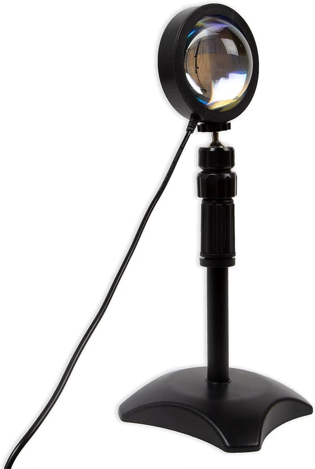 Alt view image 2 of 6 - Truu Design 360-Degree Rotation Projector Sunset Lamp for Golden Hour Light Bedroom Aesthetic with USB Cable, 15 inches, Black