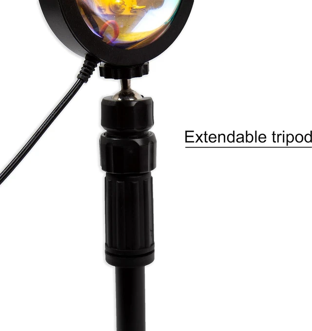 Alt view image 4 of 6 - Truu Design 360-Degree Rotation Projector Sunset Lamp for Golden Hour Light Bedroom Aesthetic with USB Cable, 15 inches, Black