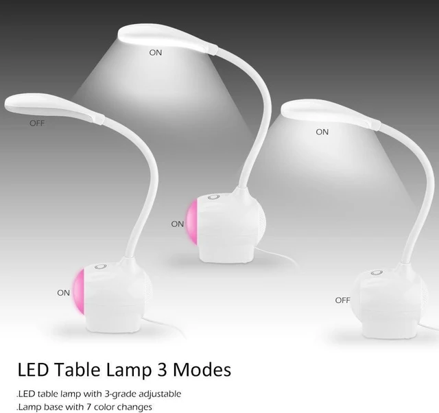 Alt view image 4 of 7 - ELEOPTION Dimmable Color LED Desk Lamp Touch-Sensitive Control Panel with 3 Adjustable Brightness Levels 7 Colorful Atmosphere Light with USB Charging Port