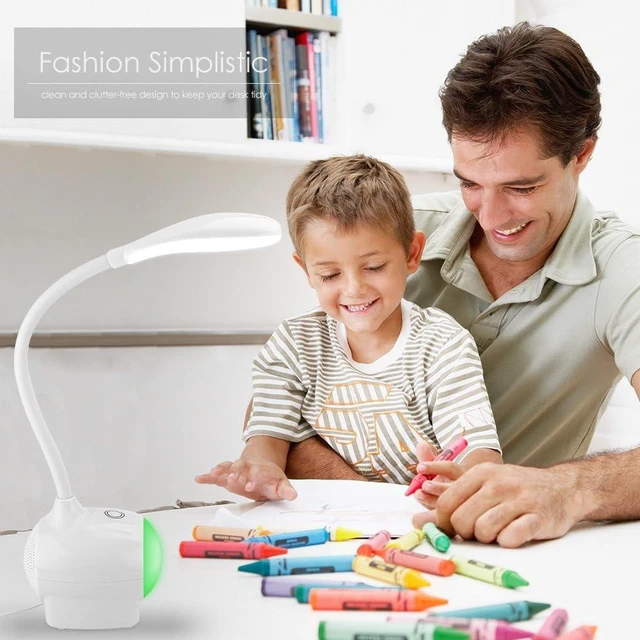 Alt view image 7 of 7 - ELEOPTION Dimmable Color LED Desk Lamp Touch-Sensitive Control Panel with 3 Adjustable Brightness Levels 7 Colorful Atmosphere Light with USB Charging Port